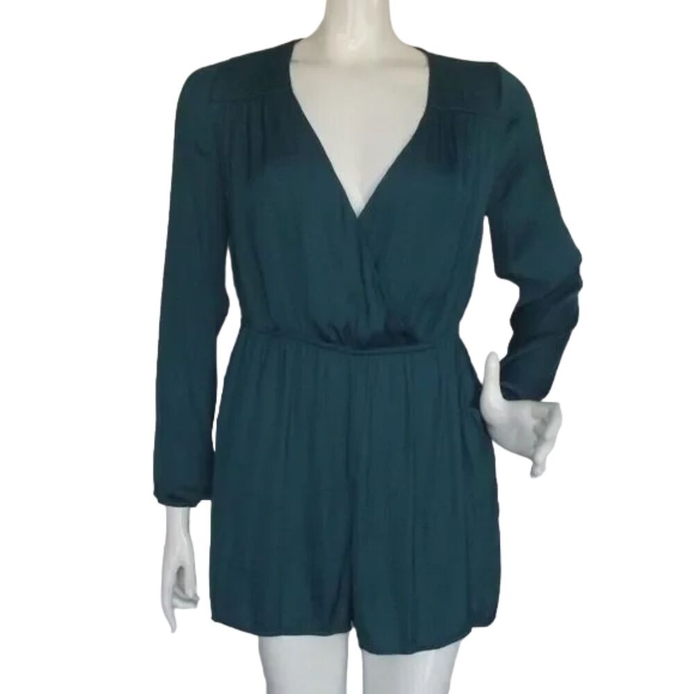 new ALICE & UO Romper, M, Remy, Green, Long sleeves, Surplice Neckline